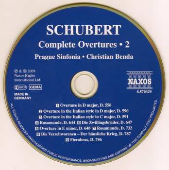 CD Franz Schubert: Complete Overtures • 2