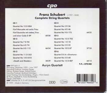 6CD/Set di cofanetti Franz Schubert: Complete String Quartets 