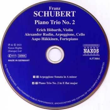 CD Franz Schubert: Piano Trio No. 2 • Arpeggione Sonata