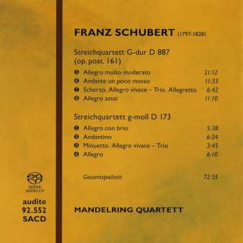 SACD Franz Schubert: String Quartets (String Quartet In G Major D 887 · String Quartet In G Minor D 173)