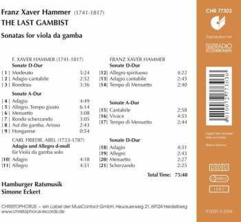 CD Hamburger Ratsmusik: The Last Gambist