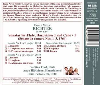 CD Franz Xaver Richter: Sonatas for Flute, Harpsichord and Cello 1