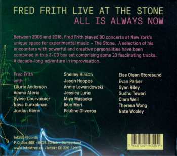 3CD Fred Frith: All Is Always Now (Fred Frith Live At The Stone)
