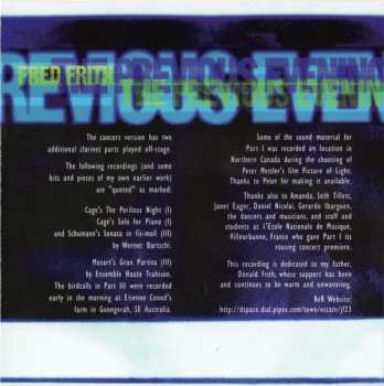 CD Fred Frith: The Previous Evening