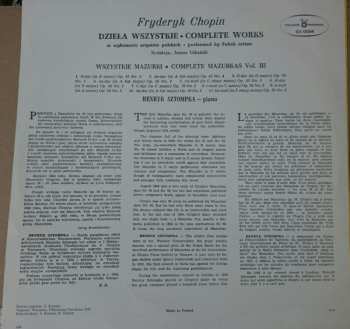 LP Frédéric Chopin: Dzieła Wszystkie / Wszystkie Mazurki Vol. III