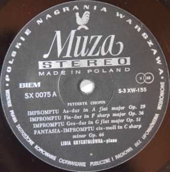 LP Frédéric Chopin: Impromptus / Fantaisie F-moll Op. 49