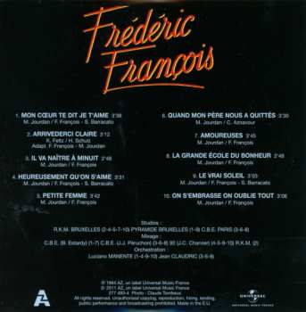 9CD/Set di cofanetti Frédéric François: L'intégrale Des Albums Originaux 1984-1992