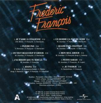 9CD/Set di cofanetti Frédéric François: L'intégrale Des Albums Originaux 1984-1992