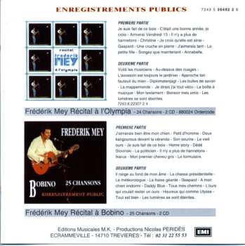 2CD Frederik Mey: Bobino - 25 Chansons - Enregistrement Public