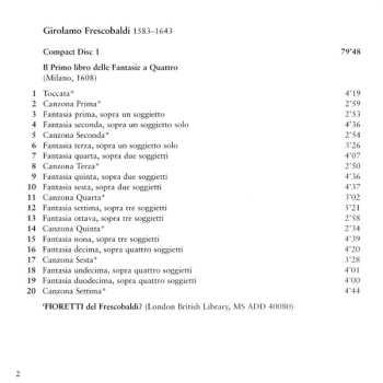 2CD Girolamo Frescobaldi: Il Primo Libro Delle Fantasie A Quattro - Canzoni Alla Francese