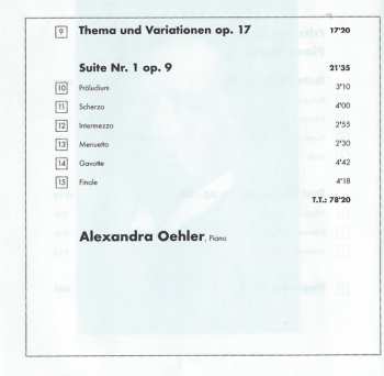 CD Alexandra Oehler: Piano Works