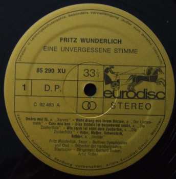 2LP Fritz Wunderlich: Eine Unvergessene Stimme