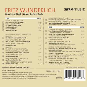 2CD Fritz Wunderlich: Musik Vor Bach | Music Before Bach