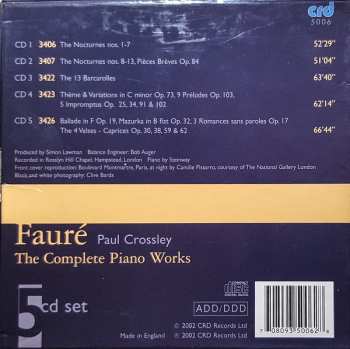 5CD/Set di cofanetti Gabriel Fauré: The Complete Piano Works