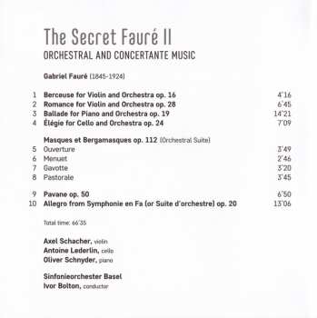 CD Gabriel Fauré: The Secret Fauré II (Orchestral And Concertante Music)
