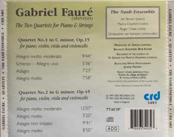 CD Gabriel Fauré: The Two Quartets For Piano & Strings
