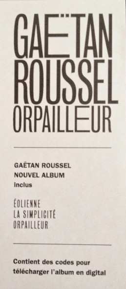 2LP Gaëtan Roussel: Orpailleur