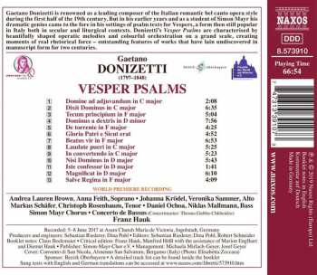 CD Gaetano Donizetti: Vesper Psalms