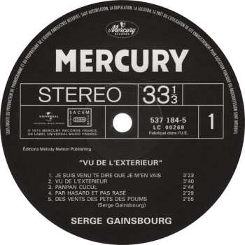 2LP Serge Gainsbourg: Vu De L'Extérieur