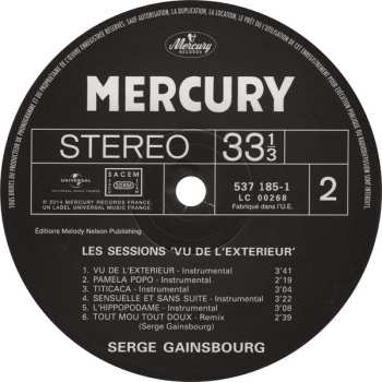 2LP Serge Gainsbourg: Vu De L'Extérieur