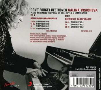 2CD Galina Vracheva: Don't Forget Beethoven: Piano Fantasies Inspired By Beethoven's Symphonies