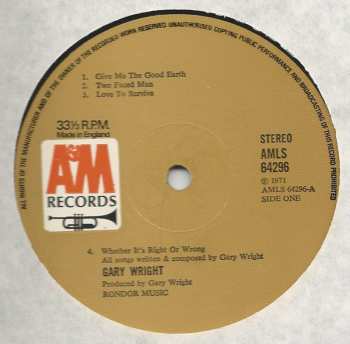 LP Gary Wright: Footprint