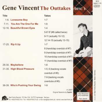 6CD/Set di cofanetti Gene Vincent: The Outtakes