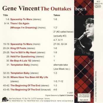 6CD/Set di cofanetti Gene Vincent: The Outtakes