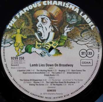 2LP Genesis: The Lamb Lies Down On Broadway