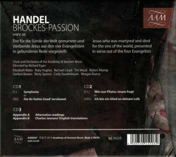3CD/Set di cofanetti Georg Friedrich Händel: Brockes-Passion