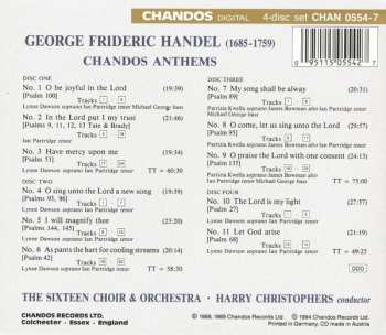 4CD/Set di cofanetti Georg Friedrich Händel: Chandos Anthems (Complete)