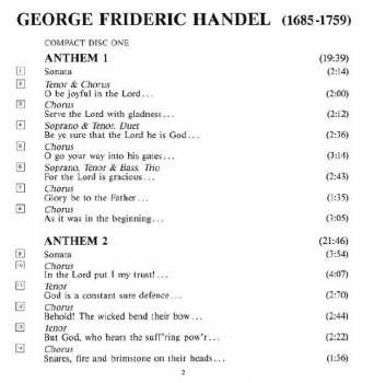 4CD/Set di cofanetti Georg Friedrich Händel: Chandos Anthems (Complete)