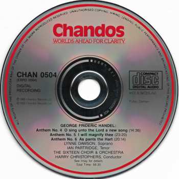 CD Georg Friedrich Händel: Chandos Anthems Volume 2 - Nos. 4, 5 & 6