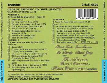 CD Georg Friedrich Händel: Chandos Anthems Volume 3 - Nos. 7, 8 & 9