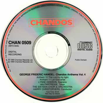 CD Georg Friedrich Händel: Chandos Anthems Volume 4 – Nos. 10 & 11
