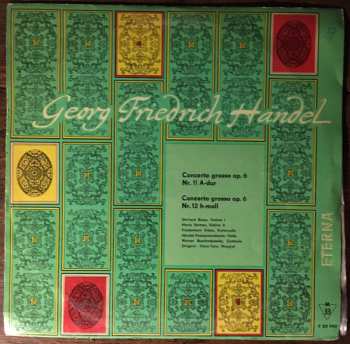 LP Georg Friedrich Händel: Concerto Grosso Op. 6 Nr. 11 A-dur / Concerto Grosso Op. 6 Nr. 12 H-moll