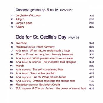 CD Georg Friedrich Händel: Ode For St. Cecilia's Day