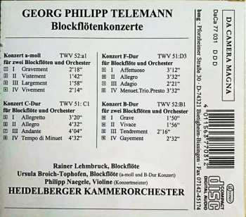 CD Georg Philipp Telemann: Blockflötenkonzerte