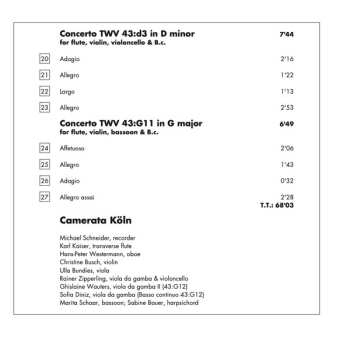 CD Georg Philipp Telemann: Concerto Da Camera, Vol. 1