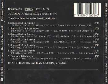 CD Georg Philipp Telemann: The Complete Recorder Duets, Volume I