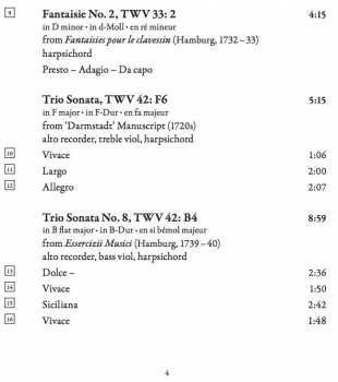 CD Georg Philipp Telemann: Complete Trio Sonatas With Recorder And Viol
