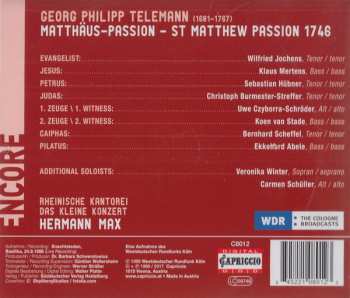 CD Georg Philipp Telemann: Matthäus Passion - St Matthew Passion 1746