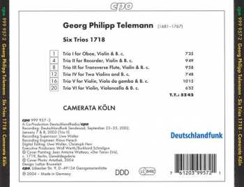 CD Georg Philipp Telemann: Six Trios 1718