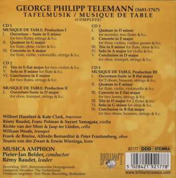 4CD/Set di cofanetti Georg Philipp Telemann: Tafelmusik • Musique De Table (Complete)