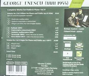 CD George Enescu: Complete Works For Violin & Piano, Vol.II