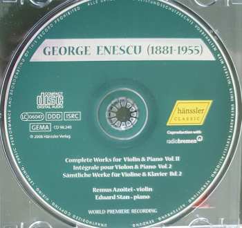 CD George Enescu: Complete Works For Violin & Piano, Vol.II