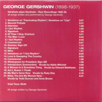 10CD/Set di cofanetti George Gershwin: 1898-1937
