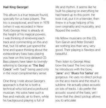 CD George Mraz Trio: Plucking And Bowing