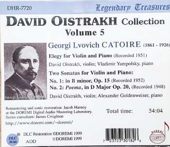 CD David Oistrach: Collection, Vol. 5  . Violin Sonatas, Elegy 