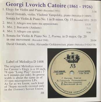 CD David Oistrach: Collection, Vol. 5  . Violin Sonatas, Elegy 